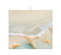 YYHHAOFA Tappetino assorbente da cucina con immagine di stelle marine, microfibra super assorbente, antiscivolo oversize