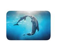 YYHHAOFA Tappetino con bordo bloccato, 101,6 x 152,4 cm, motivo racconto delfino bacio, assorbente, antiscivolo, morbido e confortevole, per bagno e cucina