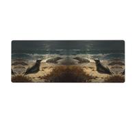 YYHHAOFA Tappetino per mouse extra large con leoni marini sulla costa, tastiera da gioco antiscivolo per computer e ufficio, versione ispessita, 30,5 x 80 cm