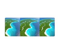 YYHHAOFA Tappetino per mouse extra large stampato con un'isola nell'oceano, tastiera da gioco antiscivolo per computer e ufficio, versione ispessita, 30,5 x 80 cm