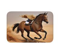 YYHHAOFA Tappetino per pavimento in velluto con bordo bloccato in cristallo con cavallo che corre nel deserto, sabbia, tempesta, per camera da letto, salotto, dormitorio, decorazione per la casa