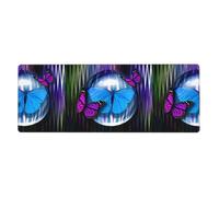 YYHHAOFA - Tappetino per tastiera in gomma, 30,5 x 80 cm, con immagine di una bella farfalla, morbida e spessa per proteggere la scrivania per ufficio, computer e studio