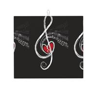 YYHHAOFA Tappetino scolapiatti da cucina con simboli musicali Love Prints, in microfibra altamente assorbente, copertura antiscivolo per piatti, stampa resistente allo sbiadimento e protezione degli