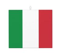 YYHHAOFA Tappetino scolapiatti da cucina con stampa bandiera italiana, in microfibra altamente assorbente, copertura antiscivolo, strato ad asciugatura rapida con stampa resistente allo sbiadimento