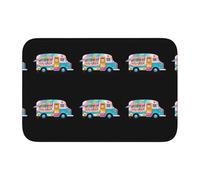 YYHHAOFA Tappeto colorato con motivo camion gelato in velluto con bordo bloccato, tappeto per camera da letto, salotto, dormitorio decorazione per la casa
