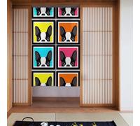 YYHHAOFA Tenda colorata stampata con bulldog francese in due pezzi impiombata 86,4 x 142,2 cm tende in tessuto, divisorio in tessuto, liscia e non si stropiccia facilmente