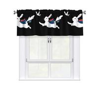 YYHHAOFA Tenda con motivo piccolo coniglio bianco che insegue rondini con asta corta, 137,2 x 45,7 cm per finestre di cucina, bagno, lavanderia e studio, con un filtro della luce