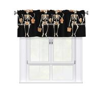 YYHHAOFA Tenda con motivo scheletri su una gita primaverile con asta corta, 137,2 x 45,7 cm, per finestre di cucina, bagno, lavanderia e studio, con un filtro della luce