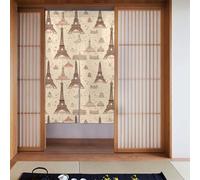 YYHHAOFA Tenda da porta in stile vintage con motivo Torre Eiffel Parigi, per bagno, mezza coperta, due tende divisorie, 86,4 x 142,2 cm