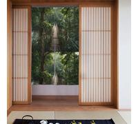 YYHHAOFA Tenda divisoria per porta con ponte sospeso nella foresta pluviale, protezione della privacy, adatta per cucina, bagno, stanza, 86,4 x 142,2 cm
