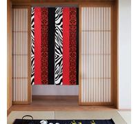 YYHHAOFA Tenda in tessuto con stampa leopardata rossa e zebra, in due pezzi, 86,4 x 142,2 cm, divisori, in tessuto, liscia e non si stropiccia facilmente