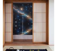YYHHAOFA Tenda per quadri con stelle lontane, 2 pezzi, 86,4 x 142,2 cm, buona drappeggio, liscia e non si stropiccia, tende in tessuto, divisori per stanze