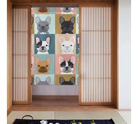 YYHHAOFA Tenda stampata con bulldog francese, due pezzi, 86,4 x 142,2 cm, in tessuto, liscia e non si stropiccia facilmente