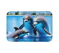 YYHHAOFA The Dolphin Family stampato antiscivolo e ispessito tappetino adatto per bagni, camere da letto, tappetini lavabili 40,6 x 61 cm