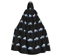 YYHHAOFA Thunder And Lightning Nuvole Modello Halloween Adulto Mantello Con Cappuccio Uomini E Donne Abbigliamento Mantello Gioco di Ruolo