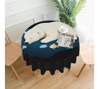 YYHHAOFA Tovaglia decorativa rotonda da 152,4 cm, motivo: orso polare che dorme con pesci, per interni ed esterni, su tavoli rotondi come tavolini da caffè, tavoli da pranzo e tavoli da fattoria