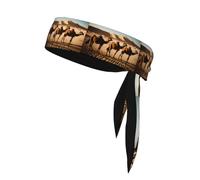 YYHHAOFA Un branco di cammelli con battistrada Picture Sports foulard che assorbe il sudore e traspirante, fascia per capelli con movimento, fazzoletto su entrambi i lati
