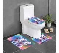 YYHHAOFA Un paio di tigri stampate antiscivolo tappetino da bagno set tre pezzi tappeto bagno antiscivolo durevole