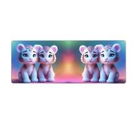 Yyhhaofa Un paio di tigri stampato extra large mouse pad, computer ufficio antiscivolo tastiera da gioco versione ispessita 30,5 x 80 cm