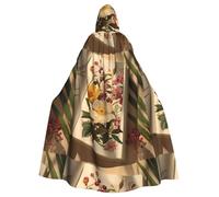 YYHHAOFA Un piacevole pomeriggio Stampe Halloween Adulto Mantello con Cappuccio per Festa Decorazione Cosplay Costumi Stage Masquerade