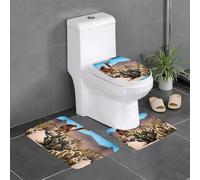 YYHHAOFA Un piccolo modello di cammello tre pezzi set di tappetini da bagno, tappetini da bagno, tappetini da doccia, antiscivolo ad asciugatura rapida