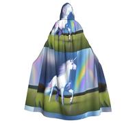 YYHHAOFA Unicorno Modello Halloween Adulto Cappuccio Mantello Uomo E Donna Abbigliamento Mantello Gioco di Ruolo