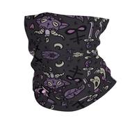 YYHHAOFA Viola Nero Goth Spooky Prints Active Head Wrap - Scaldacollo senza cuciture, ad asciugatura rapida, per avventure all'aperto e abbigliamento quotidiano elegante