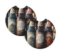 Yyhwhjde 3 bottiglie di birra stampate per interni auto, 2 pezzi, impermeabili e veloci per auto, camion, SUV e navi