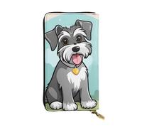 YYHWHJDE adorabile portafoglio lungo in pelle con motivo schnauzer progettato per ragazze e donne alla moda elegante e personalizzato 19 x 10,5 cm, nero, taglia unica, Nero , Taglia unica