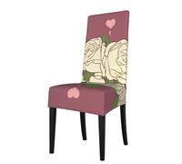 YYHWHJDE AEKGOHP - Coprisedia rimovibili con motivo rosa dell'amore, morbido, confortevole, resistente alle pieghe, non necessita di stiratura, elasticizzato per la maggior parte delle sedie senza