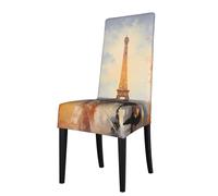 YYHWHJDE AEKGOHP - Coprisedia rimovibili con motivo Torre Eiffel Parigi, morbido, confortevole, resistente alle pieghe, non necessita di stiratura, elasticizzato per la maggior parte delle sedie senza