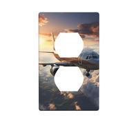 YYHWHJDE Airplanes are Soaring Picture Double Socket Wall Panel Piastra di copertura per presa elettrica è resistente agli urti e durevole 11,4 x 7 cm