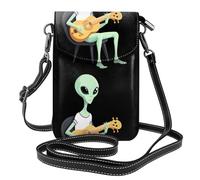 YYHWHJDE Alien che gioca la pipa stampa la piccola borsa di cuoio del telefono di vibrazione della borsa a tracolla delle donne, impermeabile e durevole