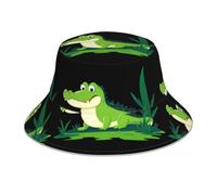 YYHWHJDE Alligator in The Swamp Picture - Cappello da pescatore riflettente, leggero, traspirante ed elegante, per esterni, nero