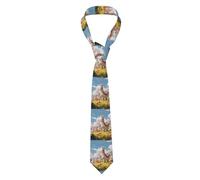 YYHWHJDE Alpacas on the hillside Pattern Cravatta da uomo stile classico cravatta adatta per vacanze e lavoro