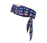 YYHWHJDE Amsterdam Night View Pattern Foulard sportivo, assorbe il sudore e traspirante, fascia per capelli con movimento, fazzoletto su entrambi i lati