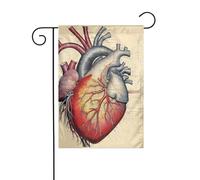 YYHWHJDE anatomia umana cuore grafico modello giardino pennone esterno cortile decorazione moda 30,5 x 45,7 cm
