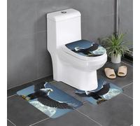 YYHWHJDE Aquila sotto le stelle Immagine antiscivolo tappetino tre pezzi set bagno tappeto antiscivolo durevole