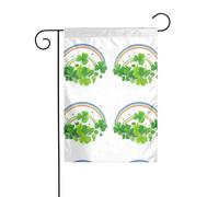 YYHWHJDE Arcobaleno pieno di trifoglio modello asta bandiera giardino decorazione cortile esterno moda 30,5 x 45,7 cm