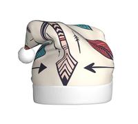 YYHWHJDE Arte disegnata a mano variopinta con le frecce di stile Boho stampa il cappello di Natale per l'uso adulto del partito di Halloween