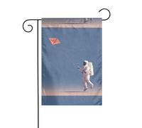 YYHWHJDE Astronauta che vola un aquilone modello asta da giardino decorazione cortile esterno double face 30,5 x 45,7 cm