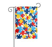YYHWHJDE Autismo consapevolezza puzzle pezzi cuore stampe giardino bandiera cortile decorazione 30,5 x 45,7 cm spessore moda