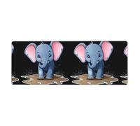 YYHWHJDE Baby Elephant Walking In Mud Picture Extra Large Mouse Pad, Computer Ufficio Tastiera Antiscivolo Gaming Versione Ispessita 30,5 x 80 cm