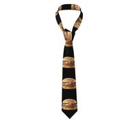 YYHWHJDE Bacon Cheeseburger Prints Cravatta da uomo morbida e confortevole, non deformabile, resistente allo sbiadimento, durevole (57 x 3,2,5 cm)