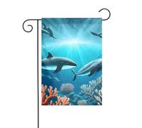 YYHWHJDE Balene sotto il mare Modello Giardino pennone esterno cortile decorazione su entrambi i lati 30,5 x 45,7 cm
