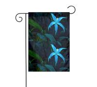 YYHWHJDE Bandiera blu a cinque petali con stampa floreale da giardino, decorazione per cortile, 30,5 x 45,7 cm, spessa moda
