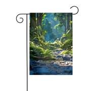 YYHWHJDE Bandiera da giardino con motivo di spirito maligno nella foresta, decorazione per cortile, 30,5 x 45,7 cm, spessa e durevole