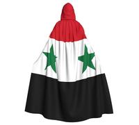 YYHWHJDE Bandiera della Repubblica Araba Siriana Immagine Halloween Adulto Mantello con Cappuccio per Giochi di Ruolo, Costumi e Feste a Tema