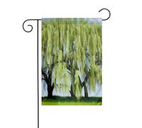 YYHWHJDE Bandiere da giardino stampate con albero di salice, 30,5 x 45,7 cm, per decorazione da cortile, larghezza palo di 3 cm (solo bandiera, asta non inclusa)