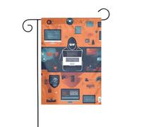 YYHWHJDE Bandiere da giardino stampate con attacco di hacker, 30,5 x 45,7 cm, per decorazione da cortile, larghezza di 3 cm (solo bandiera, asta non inclusa)